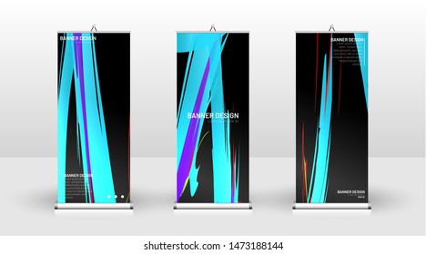 Vertical banner template design. can be used for brochures, covers, publications, etc. Colorful wave splash vector background design.