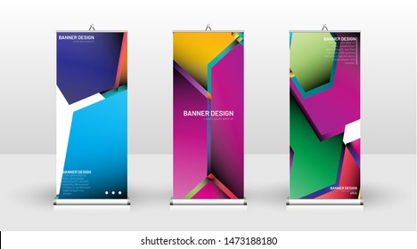 Vertical banner template design. can be used for brochures, covers, publications, etc. Concept of a colorful geometric vector background design