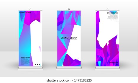 Vertical banner template design. can be used for brochures, covers, publications, etc. the concept of a triangular design background pattern
