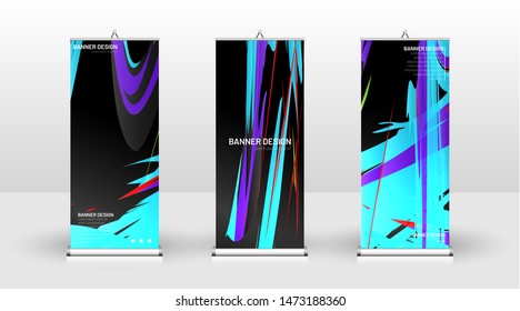 Vertical banner template design. can be used for brochures, covers, publications, etc. Colorful wave splash vector background design.