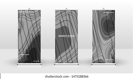 Vertical banner template design. can be used for brochures, covers, publications, etc. Concept of a wave background wood pattern