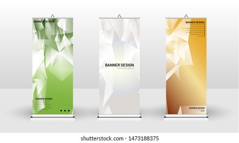 
Vertical banner template design. can be used for brochures, covers, publications, etc. the concept of a triangular design background pattern