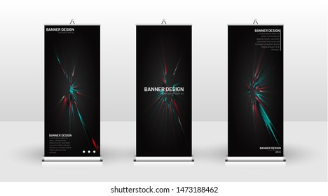 
Vertical banner template design. can be used for brochures, covers, publications, etc.black background pattern texture futuristic geometric art