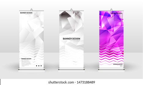 
Vertical banner template design. can be used for brochures, covers, publications, etc. the concept of a triangular design background pattern