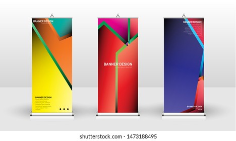 Vertical banner template design. can be used for brochures, covers, publications, etc. Concept of a colorful geometric vector background design