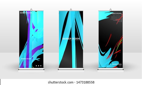 Vertical banner template design. can be used for brochures, covers, publications, etc. Colorful wave splash vector background design.