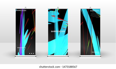 Vertical banner template design. can be used for brochures, covers, publications, etc. Colorful wave splash vector background design.