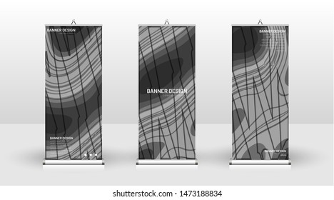 Vertical banner template design. can be used for brochures, covers, publications, etc. Concept of a wave background wood pattern