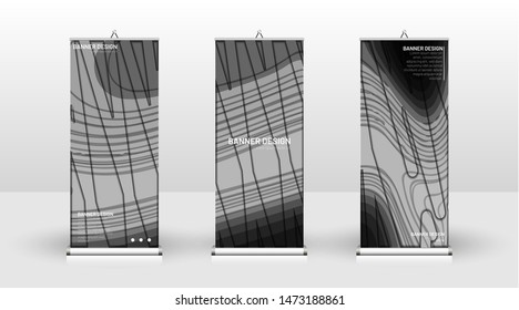 Vertical banner template design. can be used for brochures, covers, publications, etc. Concept of a wave background wood pattern