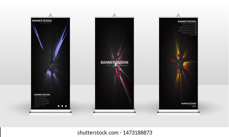 
Vertical banner template design. can be used for brochures, covers, publications, etc.black background pattern texture futuristic geometric art