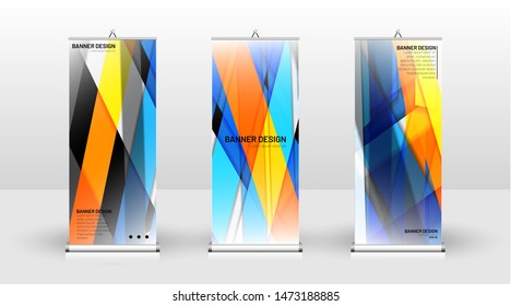 Vertical banner template design. can be used for brochures, covers, publications, etc. Geometric shapes vector design of modern backgrounds