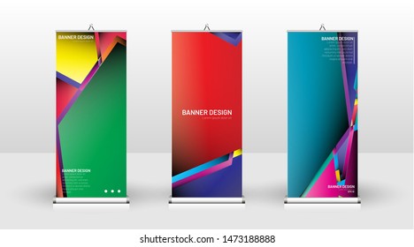 Vertical banner template design. can be used for brochures, covers, publications, etc. Concept of a colorful geometric vector background design