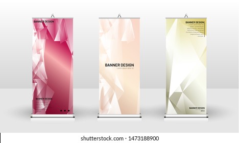 
Vertical banner template design. can be used for brochures, covers, publications, etc. the concept of a triangular design background pattern