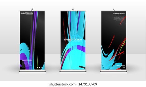 Vertical banner template design. can be used for brochures, covers, publications, etc. Colorful wave splash vector background design.