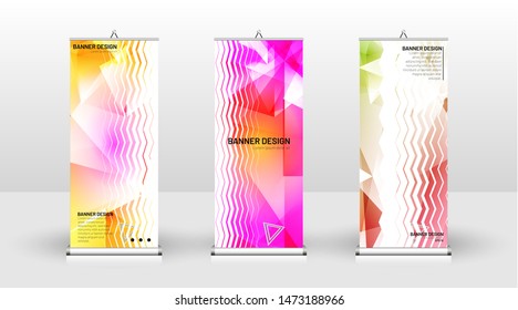 
Vertical banner template design. can be used for brochures, covers, publications, etc. the concept of a triangular design background pattern
