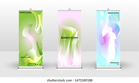Vertical banner template design. can be used for brochures, covers, publications, etc. The concept of the background is light colored