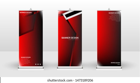 Vertical banner template design. can be used for brochures, covers, publications, etc. Concept of a geometric red vector background design