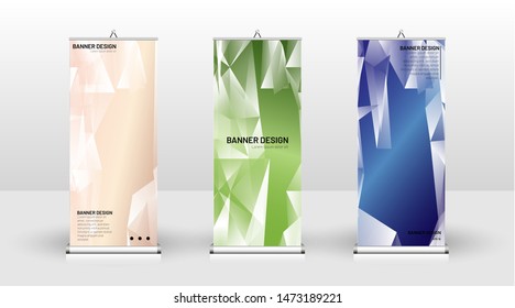 
Vertical banner template design. can be used for brochures, covers, publications, etc. the concept of a triangular design background pattern