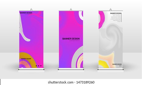 Vertical banner template design. can be used for brochures, covers, publications, etc. The concept of a liquid wave background pattern
