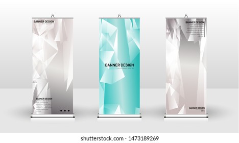 
Vertical banner template design. can be used for brochures, covers, publications, etc. the concept of a triangular design background pattern