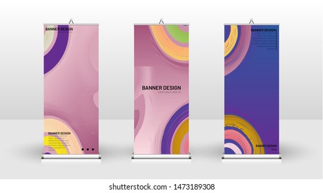 Vertical banner template design. can be used for brochures, covers, publications, etc. The concept of a liquid wave background pattern