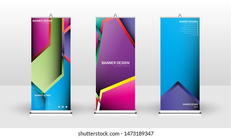 Vertical banner template design. can be used for brochures, covers, publications, etc. Concept of a colorful geometric vector background design