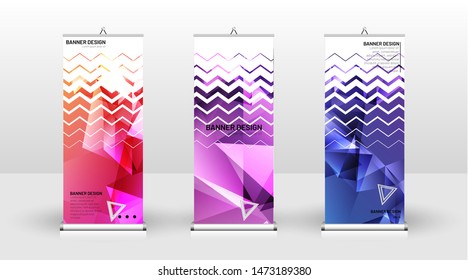 
Vertical banner template design. can be used for brochures, covers, publications, etc. the concept of a triangular design background pattern