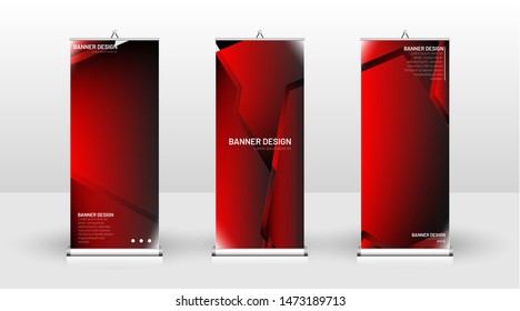 Vertical banner template design. can be used for brochures, covers, publications, etc. Concept of a geometric red vector background design