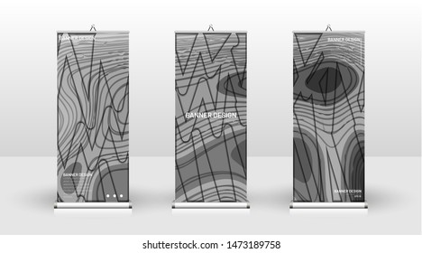Vertical banner template design. can be used for brochures, covers, publications, etc. Concept of a wave background wood pattern