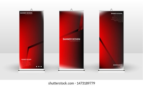 Vertical banner template design. can be used for brochures, covers, publications, etc. Concept of a geometric red vector background design