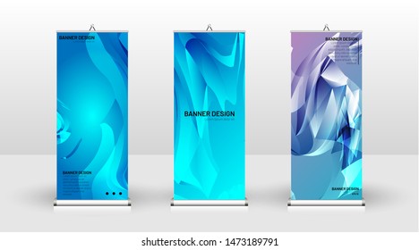 Vertical banner template design. can be used for brochures, covers, publications, etc. The concept of the background is light colored liquid shapes