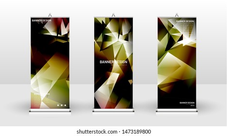 Vertical banner template design. can be used for brochures, covers, publications, etc. the concept of a triangular design background pattern