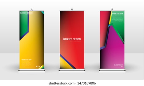 Vertical banner template design. can be used for brochures, covers, publications, etc. Concept of a colorful geometric vector background design