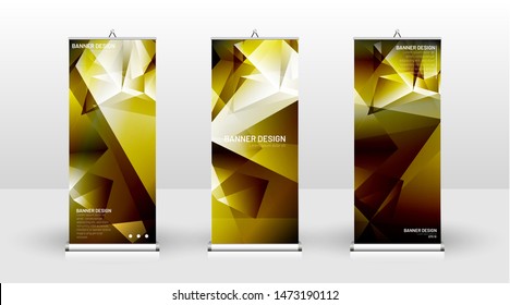 
Vertical banner template design. can be used for brochures, covers, publications, etc. the concept of a triangular design background pattern