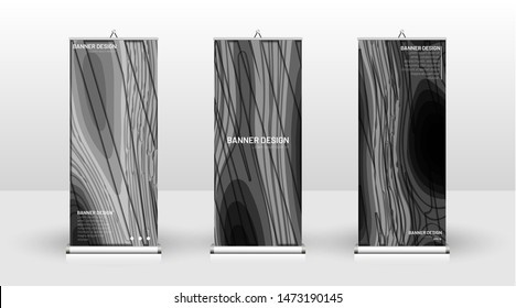 Vertical banner template design. can be used for brochures, covers, publications, etc. Concept of a wave background wood pattern
