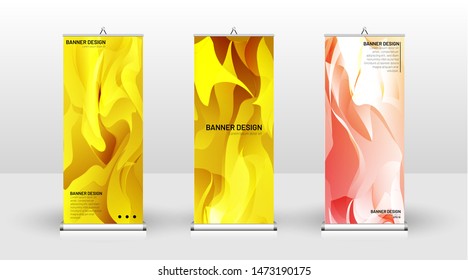 Vertical banner template design. can be used for brochures, covers, publications, etc. The concept of the background is light colored