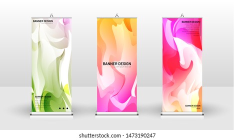 Vertical banner template design. can be used for brochures, covers, publications, etc. The concept of the background is light colored