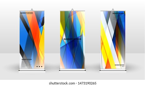 Vertical banner template design. can be used for brochures, covers, publications, etc. Geometric shapes vector design of modern backgrounds