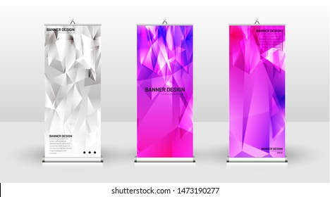 Vertical banner template design. can be used for brochures, covers, publications, etc. the concept of a triangular design background pattern