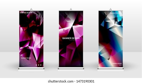 
Vertical banner template design. can be used for brochures, covers, publications, etc. the concept of a triangular design background pattern