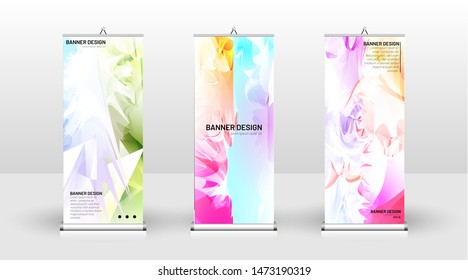 Vertical banner template design. can be used for brochures, covers, publications, etc. Splash colorful vector background design.