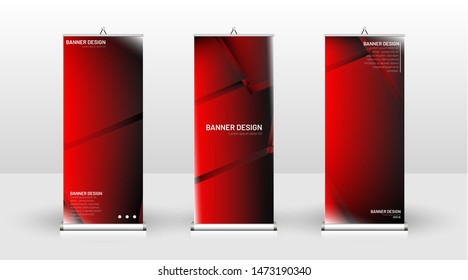 Vertical banner template design. can be used for brochures, covers, publications, etc. Concept of a geometric red vector background design