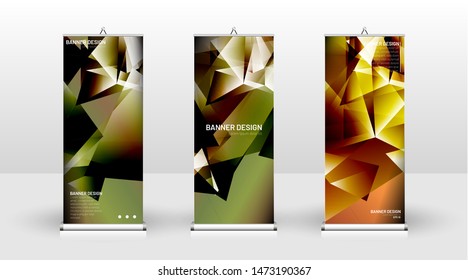 
Vertical banner template design. can be used for brochures, covers, publications, etc. the concept of a triangular design background pattern