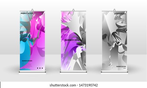 Vertical banner template design. can be used for brochures, covers, publications, etc. Splash colorful vector background design.