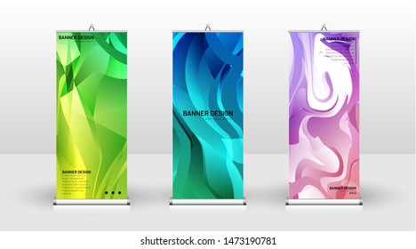 Vertical banner template design. can be used for brochures, covers, publications, etc. The concept of the background is light colored