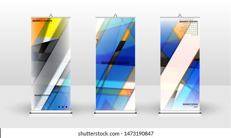 Vertical banner template design. can be used for brochures, covers, publications, etc. Geometric shapes vector design of modern backgrounds