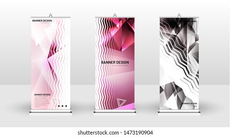 
Vertical banner template design. can be used for brochures, covers, publications, etc. the concept of a triangular design background pattern