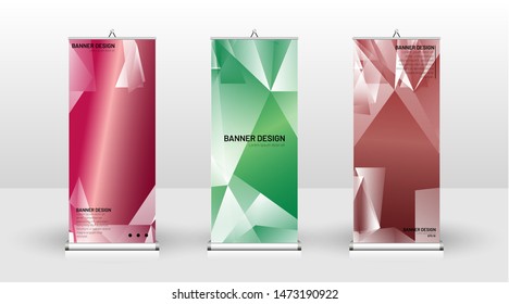 
Vertical banner template design. can be used for brochures, covers, publications, etc. the concept of a triangular design background pattern