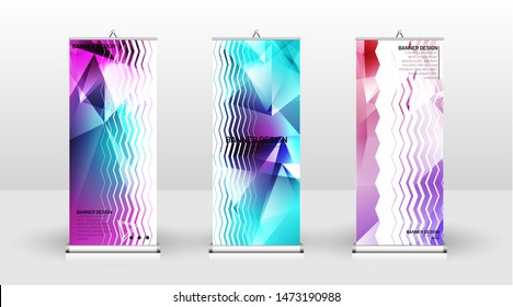 
Vertical banner template design. can be used for brochures, covers, publications, etc. the concept of a triangular design background pattern