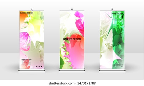Vertical banner template design. can be used for brochures, covers, publications, etc. Splash colorful vector background design.